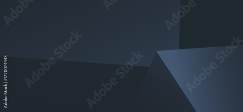 A minimalistic abstract background featuring geometric shapes and dark blue gradient tones creates a modern and sophisticated aesthetic with overlapping layers and subtle shadows