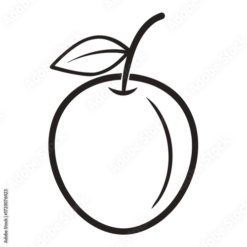 vector illustation of coco plum fruit line art