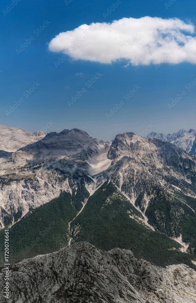 Obraz premium Panoramic Mountain Landscape within Albanian Alps