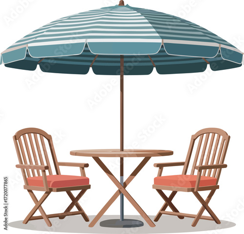 Patio Garden Furniture Set with Table, Chairs and Umbrella