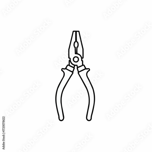 Pliers with curved handles on white background  