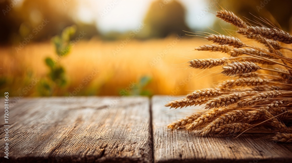 custom made wallpaper toronto digitalwheat field on wooden background