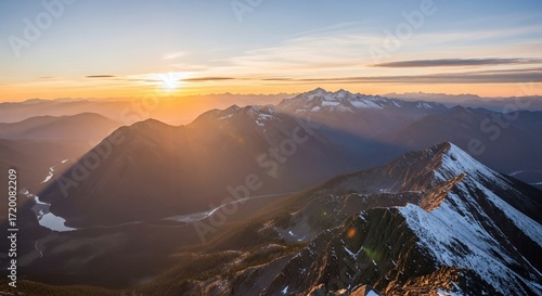 Majestic Sunset over the Canadian Rockies: A Breathtaking Panorama