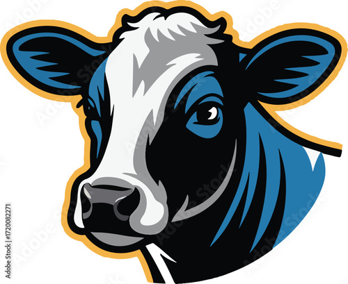 cow head for farm logo agricultural business livestock ranch cattle