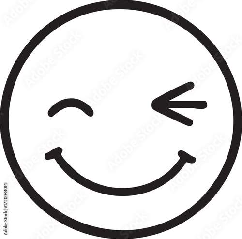 Cheeky Winking Smiley Face - Cute and Playful Emoji Expression

