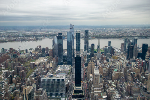 New York City Skyline with Hudson River Behind