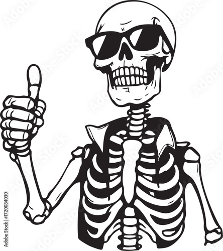 Cool Skeleton Giving Thumbs Up - Humorous and Fun Design

