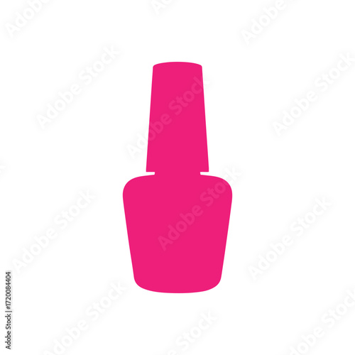 Pink nailpolish footprint silhouette icon vector flat design.