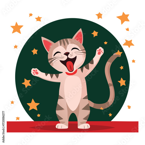 A yawning cat