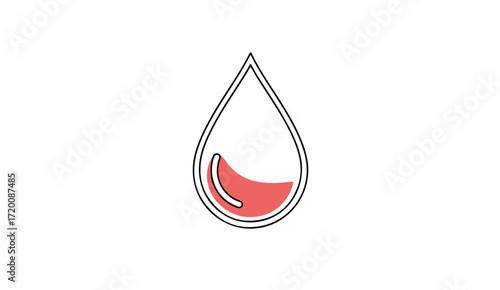 Simple line drawing of a single red blood drop.