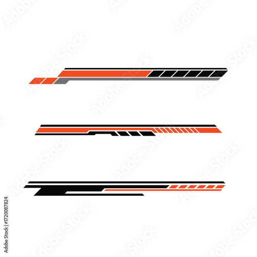 Modern Geometric Car Stripe Graphic Element Design for Vehicle Decoration
