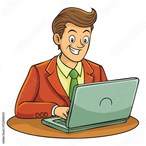 A man on a laptop
