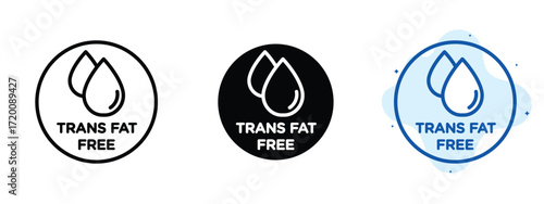 Set of pixel perfect colored Trans fat free icon.eps , 1 Silhouette, 1 Unexpanded, Trans fat free icon for healthy product labels.