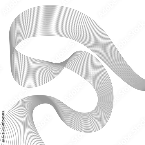 Flowing abstract wavy line background with gradient effect