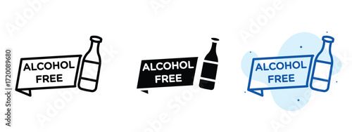 Set of pixel perfect colored Alcohol free icon.eps , 1 Silhouette, 1 Unexpanded, Alcohol-free icon indicating beverages without alcohol content.