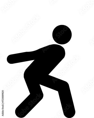 Dynamic stick figure in a powerful action pose, conveying motion and strength for impactful designs