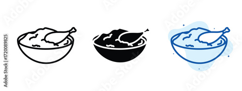Set of pixel perfect colored Biryani icon.eps , 1 Silhouette, 1 Unexpanded, Biryani icon symbolizing a traditional rice dish with spices.
