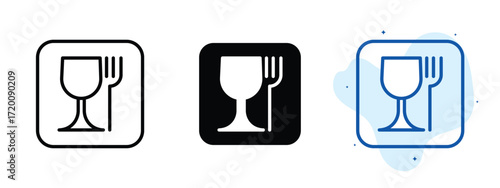 Set of pixel perfect colored Food safe icon.eps , 1 Silhouette, 1 Unexpanded, Food safe icon symbolizing certified safe-to-eat items.