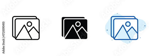 Set of pixel perfect colored Image icon.eps , 1 Silhouette, 1 Unexpanded, Image icon representing a photo or picture file.
