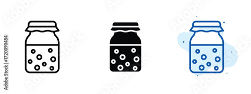 Set of pixel perfect colored Kombucha icon.eps , 1 Silhouette, 1 Unexpanded, Kombucha icon showing fermented tea drink.