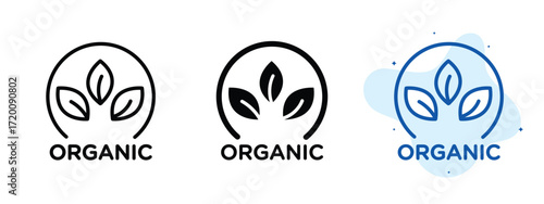 Set of pixel perfect colored Organic icon.eps , 1 Silhouette, 1 Unexpanded, Organic icon representing certified healthy products.