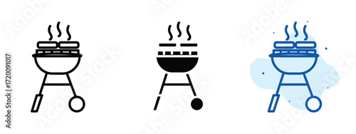 Set of pixel perfect colored Roast icon.eps , 1 Silhouette, 1 Unexpanded, Roast icon symbolizing cooked meat meal.