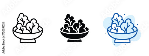 Set of pixel perfect colored Salad icons.eps , 1 Silhouette, 1 Unexpanded, Salad icons set representing variations of vegetable meals.