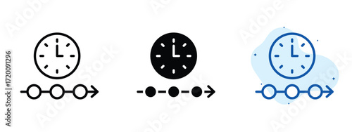 Set of pixel perfect colored Timeline icon.eps , 1 Silhouette, 1 Unexpanded, Timeline icon representing sequence of events.