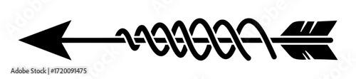 Arrow with Spring Tail Vector, Minimalist Design
