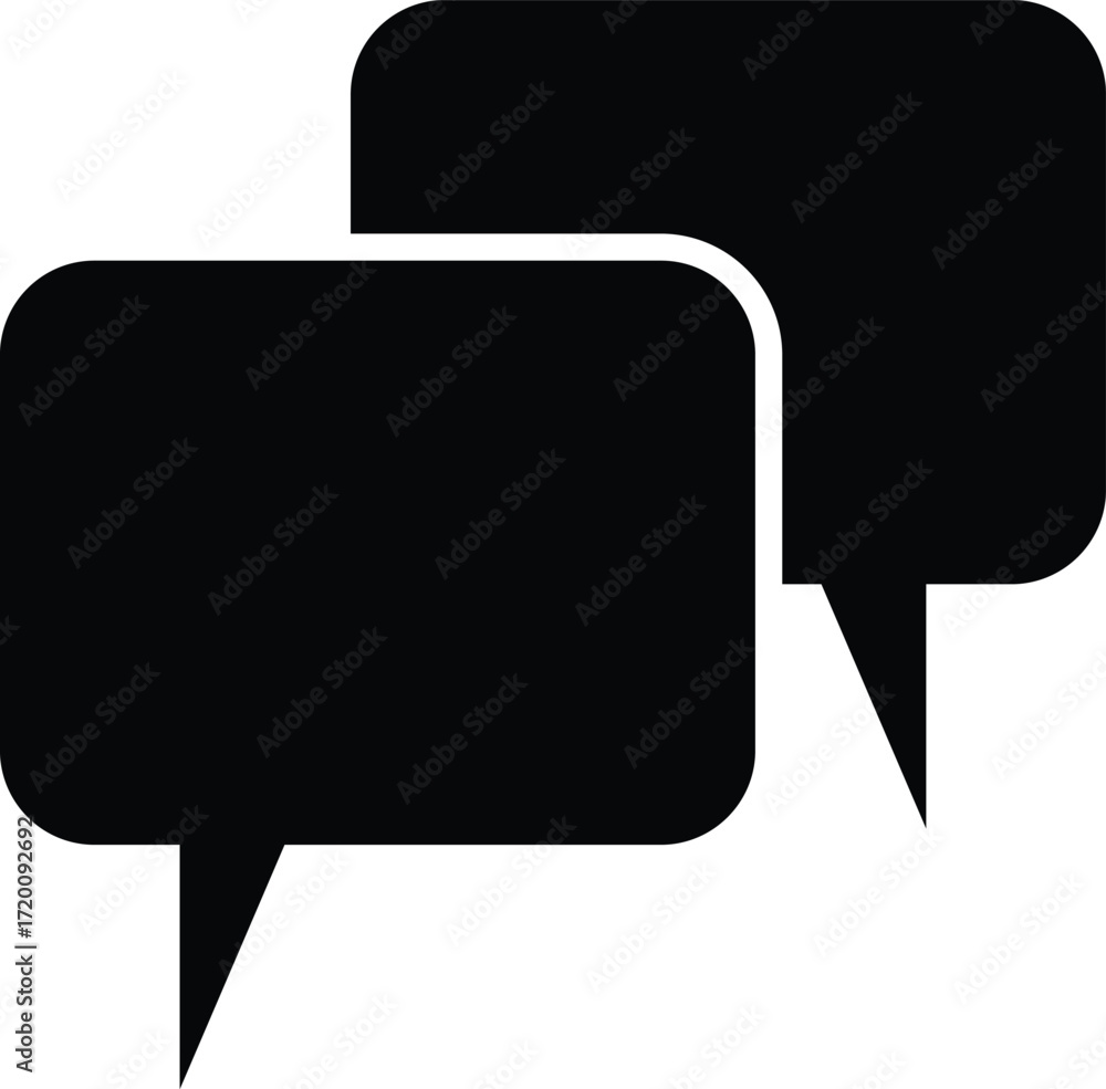 Fototapeta premium Chat message bubbles icon for online communication, texting, social media conversation, feedback and digital interaction with transparent background