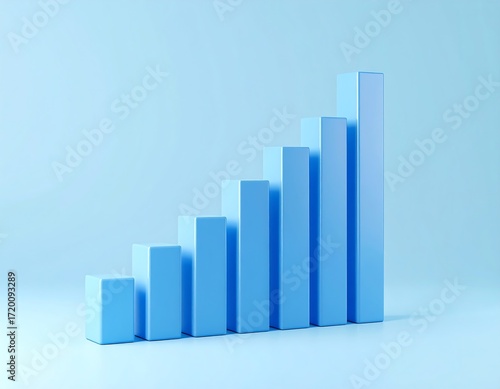 Simple 3D bar graph, light blue on pale blue background Free Download Simple 3D bar graph, light blue on pale blue background - GFXLoad