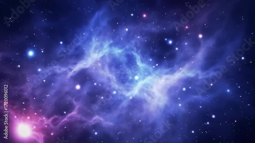 Cosmic nebula with vibrant colors and scattered stars