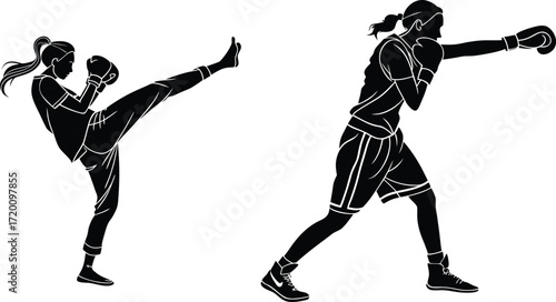 Boxing Fighters Sparring  Sports Illustration