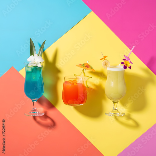 colorful cocktails on the table