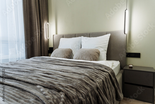 Wallpaper Mural Explore a Contemporary Bedroom Retreat designed with Cozy Textures and Soft Lighting to create an inviting space that embodies comfort and chic elegance for a dreamy lifestyle experience Torontodigital.ca