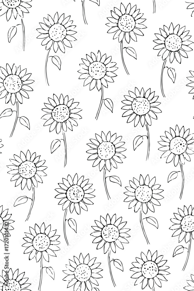 Fototapeta premium minimalist sunflower pattern