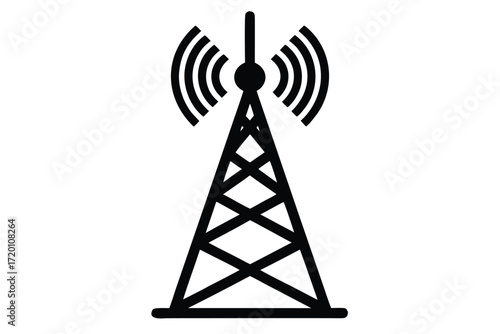 signal tower vector icon silhouette