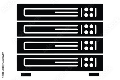 server rack vector icon silhouette
