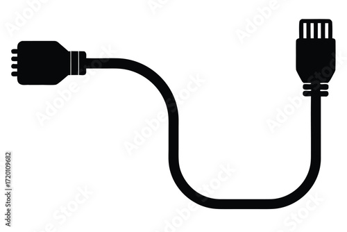 ethernet cable vector icon silhouette