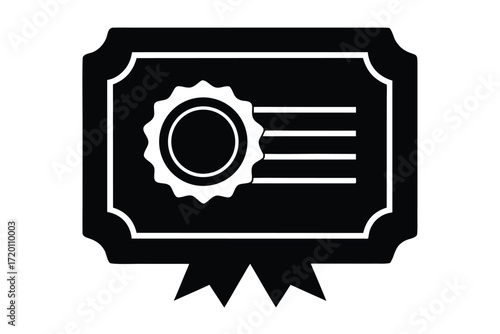 bonds certificate vector icon silhouette