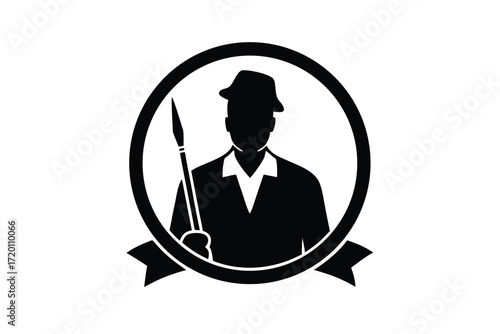 artist vector icon silhouette