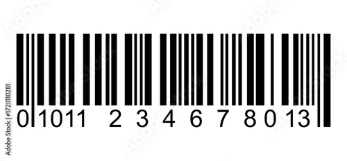 Black barcode illustration isolated on white background