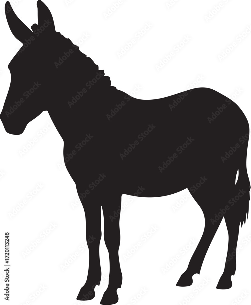 Obraz premium donkey silhouette on white background
