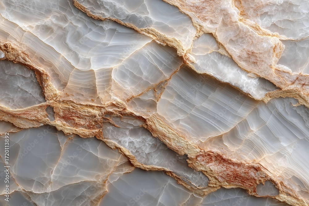 Naklejka premium Beautifully layered natural stone with intricate patterns and colors.