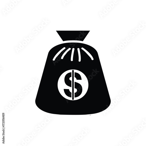 Black silhouette of a money bag with a dollar sign