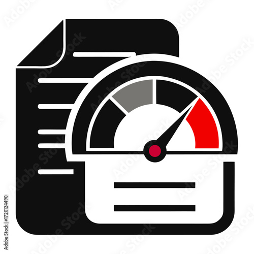 Financial credit score silhouette icon for reports and analysis