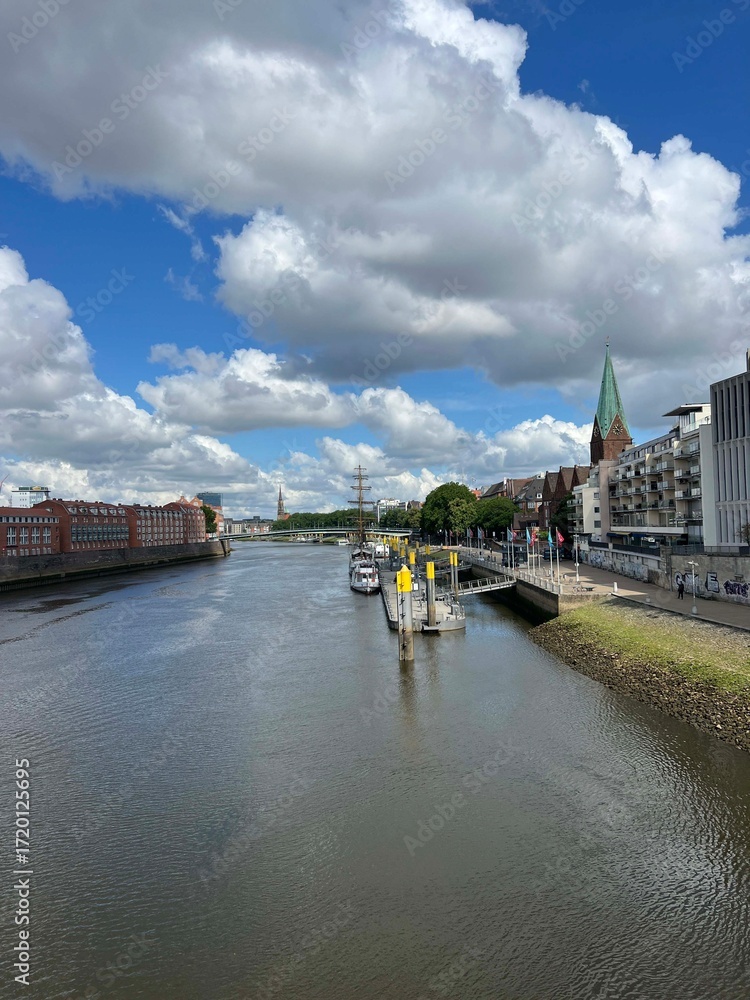 Fototapeta premium Schlachte riverside promenade in Bremen