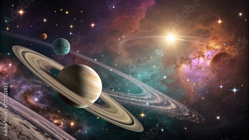 Saturn Galaxy Scene