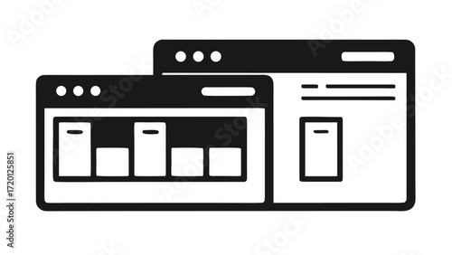 Modern saas pricing table with subscription icons and website elements for web design