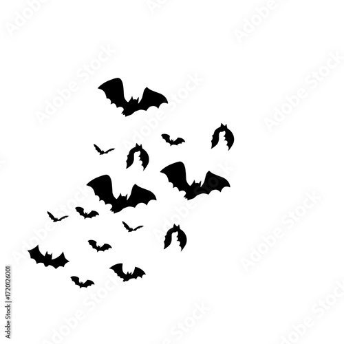 flying bats silhouettes